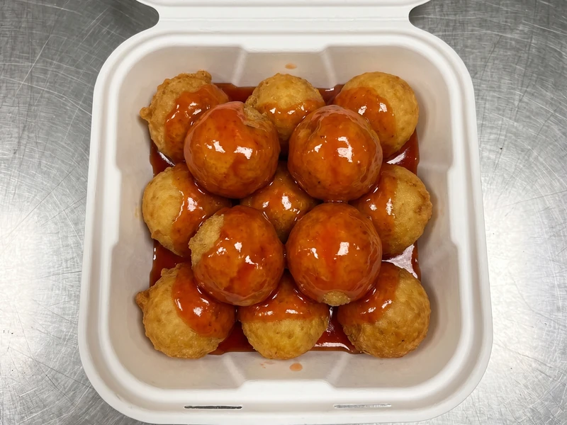 Sweet and sour chicken balls at Spring Wok Express Stoney Creek